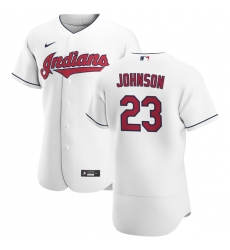 Men Cleveland Indians 23 Daniel Johnson Men Nike White Home 2020 Flex Base Team MLB Jersey