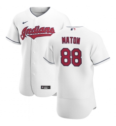 Men Cleveland Indians 88 Phil Maton Men Nike White Home 2020 Flex Base Team MLB Jersey