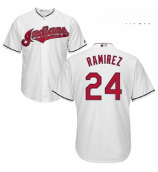 Mens Majestic Cleveland Indians 24 Manny Ramirez Replica White Home Cool Base MLB Jersey