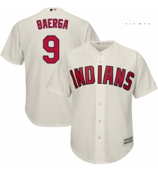 Mens Majestic Cleveland Indians 9 Carlos Baerga Replica Cream Alternate 2 Cool Base MLB Jersey 