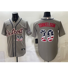 Men Detroit Tigers  20 Spencer Torkelson Grey 2026 USA 250 Fourth of July Stitched Baseball Jersey