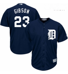 Mens Majestic Detroit Tigers 23 Kirk Gibson Replica Navy Blue Alternate Cool Base MLB Jersey