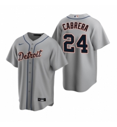 Mens Nike Detroit Tigers 24 Miguel Cabrera Gray Road Stitched Baseball Jerse