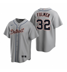 Mens Nike Detroit Tigers 32 Michael Fulmer Gray Road Stitched Baseball Jersey