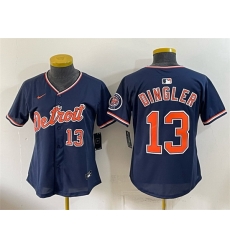 Women Detroit Tigers 13 Dillon Dingler Navy 2026 Alternate Vapor Premier Limited Stitched Baseball Jersey Women Detroit Tigers 13 Dillon Dingler Navy 2026 Alternate Vapor Premier Limited Stitched Baseball Jersey