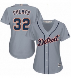 Womens Majestic Detroit Tigers 32 Michael Fulmer Replica Grey Road Cool Base MLB Jersey 