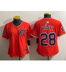 Youth Detroit Tigers  28 Javier B%C3%A1ez Orange 2026 Alternate Vapor Premier Limited Stitched Baseball Jersey