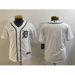 Youth Detroit Tigers Blank White Cool Base Stitched Baseball Jersey