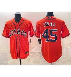 Men Houston Astros 45 Tatsuya Imai Orange Cool Base Stitched Jersey
