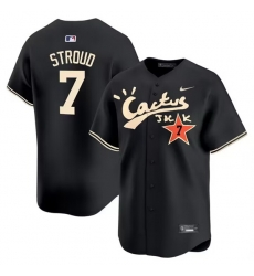 Men Houston Astros 7 C J  Stroud Black Cactus Jack Vapor Premier Limited Stitched Baseball Jersey