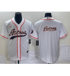 Men's Houston Astros White Team Big Logo Cool Base Stitched Baseball Jersey