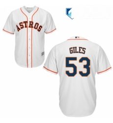 Mens Majestic Houston Astros 53 Ken Giles Replica White Home Cool Base MLB Jersey 