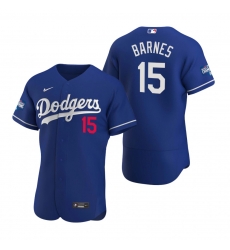 Men Los Angeles Dodgers 15 Austin Barnes Royal 2020 World Series Champions Flex Base Jersey