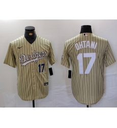 Men Los Angeles Dodgers 17 Shohei Ohtani Cream Cool Base Stitched Jersey 7