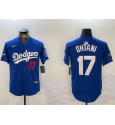 Men Los Angeles Dodgers 17 Shohei Ohtani Royal 2024 World Series Champions With Fernando Memorial Patch Alternate Limited Stitched Baseball Jersey