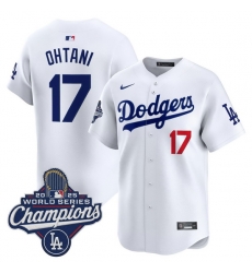 Men Los Angeles Dodgers 17 Shohei Ohtani White 2025 World Series Champions Stitched Baseball Jersey Men Los Angeles Dodgers 17 Shohei Ohtani White 2025 World Series Champions Stitched Baseball Jersey