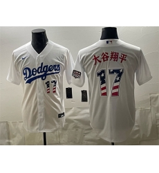 Men Los Angeles Dodgers 17 Shohei Ohtani White USA 250 Fourth of July Home Stitched Baseball Jersey Men Los Angeles Dodgers 17 Shohei Ohtani White USA 250 Fourth of July Home Stitched Baseball Jersey