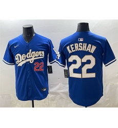 Men Los Angeles Dodgers 22 Clayton Kershaw Royal Limited Stitched Baseball Jersey