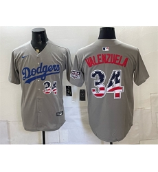 Men Los Angeles Dodgers 34 Fernando Valenzuela Gray USA 250 Fourth of July Stitched Baseball Jersey Men Los Angeles Dodgers 34 Fernando Valenzuela Gray USA 250 Fourth of July Stitched Baseball Jersey