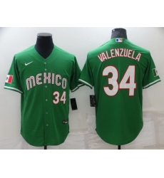 Men Los Angeles Dodgers 34 Toro Valenzuela Green Mexico Stitched Baseball jersey