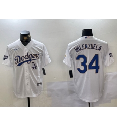 Men Los Angeles Dodgers 34  White Gold Championship Cool Base Stitched Jersey