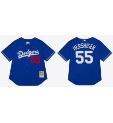 Men Los Angeles Dodgers 55 Orel Hershiser Royal Cool Base Stitched Baseball Jersey