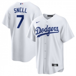 Men Los Angeles Dodgers 7 Blake Snell White 2024 Cool Base Stitched Baseball Jersey