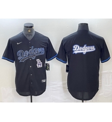 Men Los Angeles Dodgers Team Big Logo Black Cool Base Stitched Baseball Jersey 11