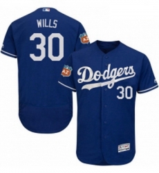 Mens Majestic Los Angeles Dodgers 30 Maury Wills Royal Blue Flexbase Authentic Collection MLB Jersey