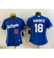 Women Los Angeles Dodgers 18 Yoshinobu Yamamoto Royal Alternate Stadium Stitched Baseball Jersey Women Los Angeles Dodgers 18 Yoshinobu Yamamoto Royal Alternate Stadium Stitched Baseball Jersey