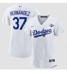 Women Los Angeles Dodgers 37 Teoscar Hernandez White 2025 World Series Home Cool Base Stitched Baseball Jersey Women Los Angeles Dodgers 37 Teoscar Hernandez White 2025 World Series Home Cool Base Stitched Baseball Jersey