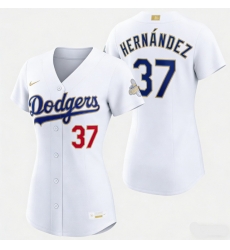 Women Los Angeles Dodgers Teoscar Hernández Nike White 2026 Gold Collection Stadium Jersey