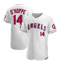 Men Los Angeles Angels 14 O'HOPPE White Cool Base Stitched Baseball Jersey