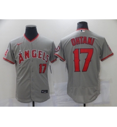 Men Los Angeles Angels 17 Shohei Ohtani Men Nike Gray Home 2020 Flex Base Player MLB Jersey