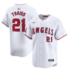 Men Los Angeles Angels 21 Matt Thaisse White Home Limited Stitched Baseball Jersey