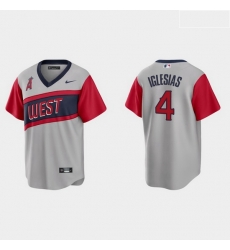 Men Los Angeles Angels 4 Jose Iglesias Men Nike Gray 2021 Little League Classic Game MLB Jersey