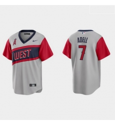 Men Los Angeles Angels 7 Jo Adell Men Nike Gray 2021 Little League Classic Game MLB Jersey