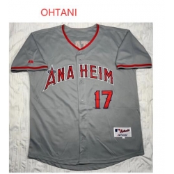 Mens Majetic Los Angeles Angels 17 Shohei Ohtani Gray Road Stitched Baseball Jersey