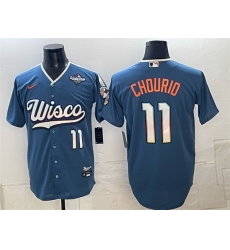 Men Milwaukee Brewers 11 Jackson Chourio Mineral Blue 2026 World Series City Connect Stadium Stitched Baseball Jersey Men Milwaukee Brewers 11 Jackson Chourio Mineral Blue 2026 World Series City Connect Stadium Stitched Baseball Jersey