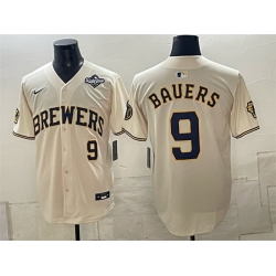 Men Milwaukee Brewers  9 Bob Uecker Cream 2026 World Series Limited Stitched Baseball Jersey