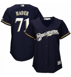 Womens Majestic Milwaukee Brewers 71 Josh Hader Replica White Alternate Cool Base MLB Jersey 