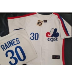 Men Montreal Expos #30 TIM RAINES White Throwback Jersey Men Montreal Expos #30 TIM RAINES White Throwback Jersey