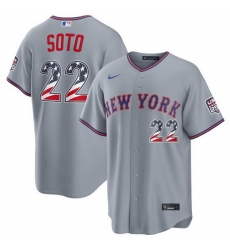 Men New York Mets 22 Juan Soto Grey USA 250 Fourth of July Home Stitched Baseball Jersey Men New York Mets 22 Juan Soto Grey USA 250 Fourth of July Home Stitched Baseball Jersey