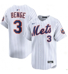 Men New York Mets Nike Carson Benge #3 White Home Stitched Player Jersey Men New York Mets Nike Carson Benge #3 White Home Stitched Player Jersey