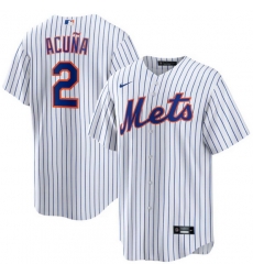 Men New York Mets Nike Luisangel Acuna #2 White Home Stitched Player Jersey Men New York Mets Nike Luisangel Acuna #2 White Home Stitched Player Jersey