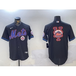 Men New York Mets Team Big Logo Graphite 2024 City Connect Limited Stitched Baseball Jersey 5