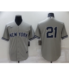 Men New York Yankees 21 Paul O 27Neill Grey Stitched Baseball jersey