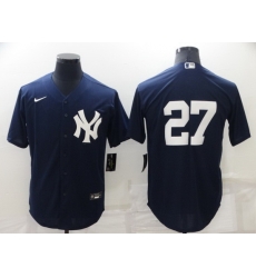 Men New York Yankees 27 Giancarlo Stanton Navy Cool Base Stitched jersey