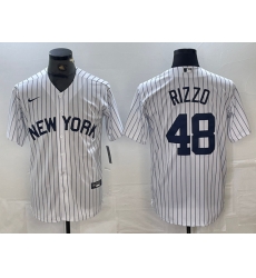 Men New York Yankees 48 Anthony Rizzo White Cool Base Stitched Baseball Jersey