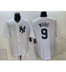 Men New York Yankees 9 Roger Maris White Home Cool Base Stitched Baseball Jersey Men New York Yankees 9 Roger Maris White Home Cool Base Stitched Baseball Jersey